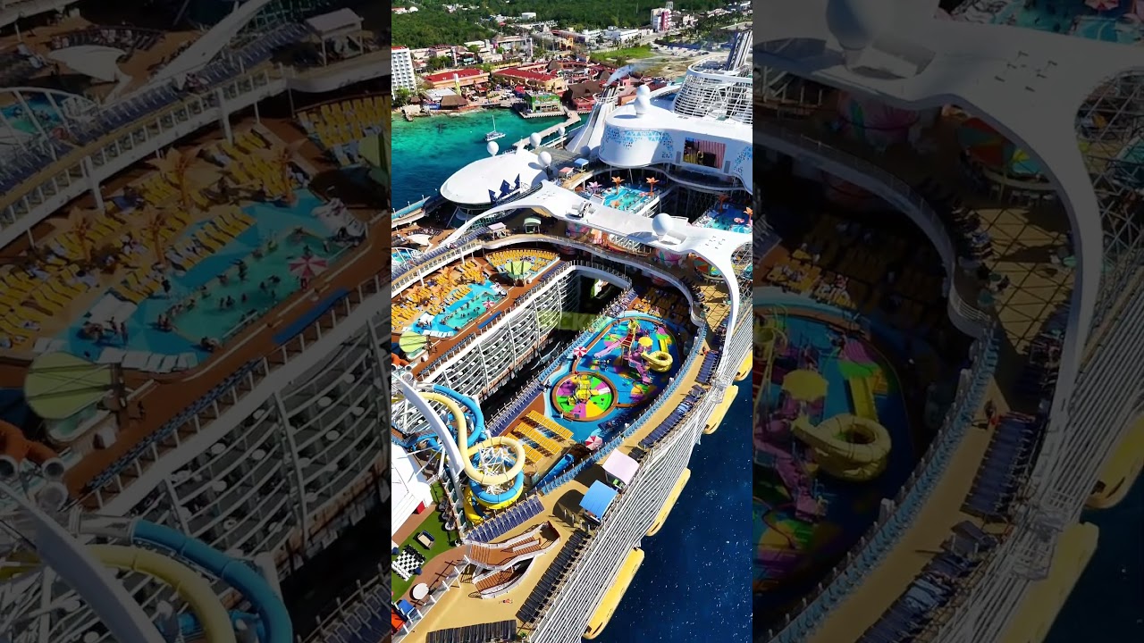 Can you guess which ships these are? Docked at Cruise Port Cozumel
