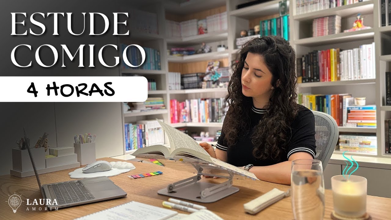 Estude comigo em TEMPO REAL (4 horas) #429  | Study with me | Laura Amorim