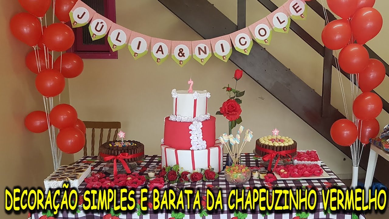 Decoração da Chapeuzinho Vermelho para a festa infantil