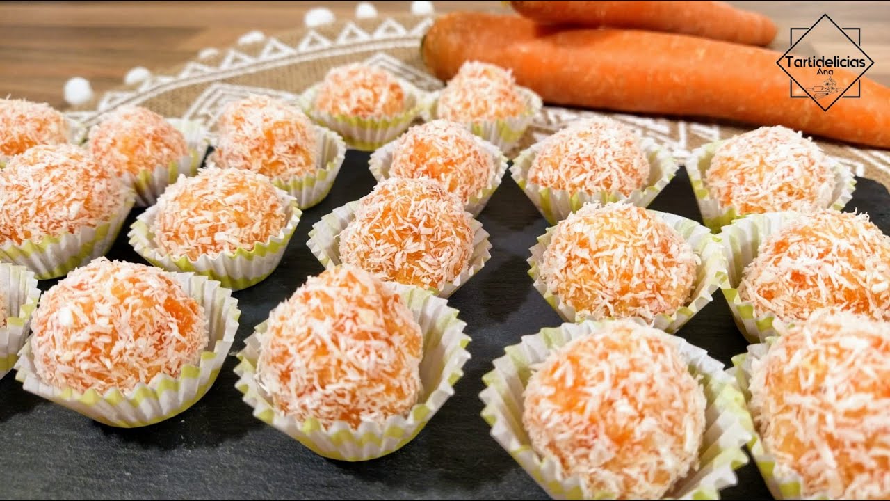 Solo 3 INGREDIENTES❗ Dulces de Pueblo: BOLITAS de ZANAHORIA y COCO 🥕🥥