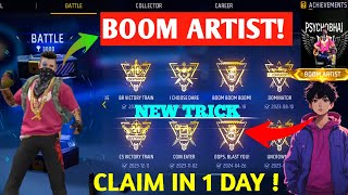 UNBELIEVABLE TRICK "BOOM ARTIST" 😱 How to complate OPPS BLAST YOU achievement free fire @psychobhai
