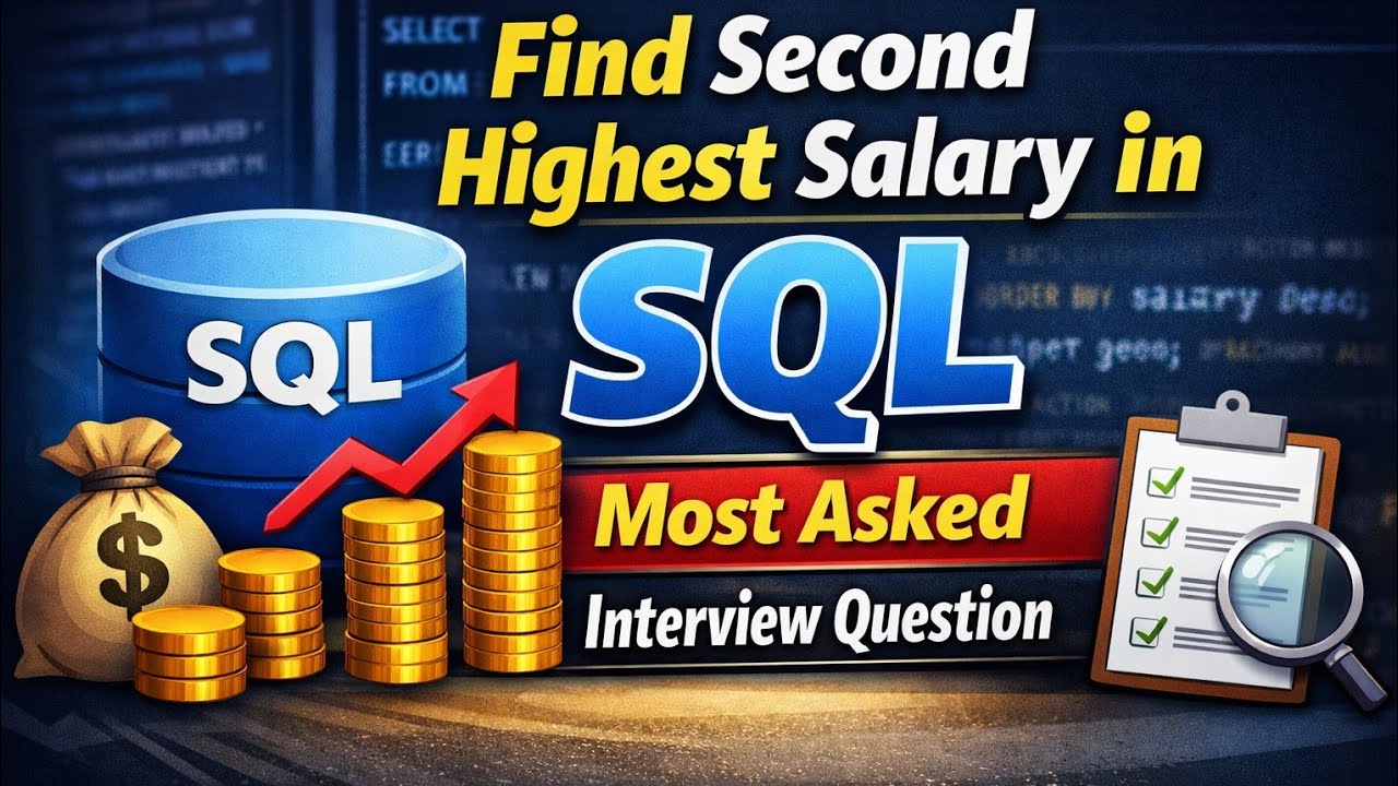 Find Second Highest Salary in SQL | Most Asked Interview Question - YouTube