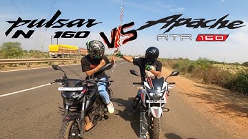 Pulsar n 160 vs Apache 160 2v|| Drag Race