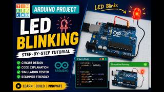 simple LED Blinking Project using Arduino Uno in Tinkercad.