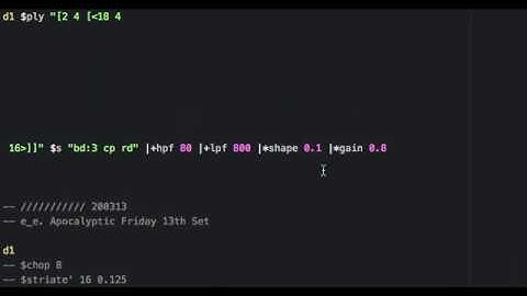 e_e - Friday the 13th Tidalcycles Live Coding Session - pt2 - ply