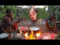 Hadzabe tribes first time tasting goat soup  explore african hunters