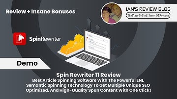 Spin Rewriter 11 Demo   Article Rewriter with ENL Semantic Spinning, Spin Rewriter 11 Review
