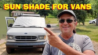 Sun Shade Windshield Cover For Vans & RVs From BougeRV On Amazon - Fits Ford E Series Vans