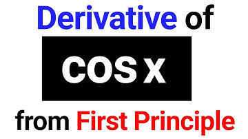 Derivative of cos x from First Principle | Maths Class 11 | JP Sir