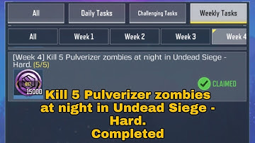 How to Kill 5 Pulverizer Zombies at night in Undead Siege Hard | Zombies Mode Mission COD Mobile