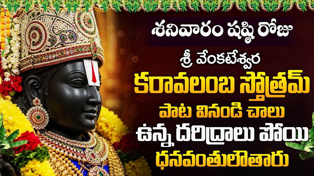 శనివార రోజు శ్రీ వేంకటేశ్వర కరావలంబ స్తోత్రం వినండి దరిద్రాలు పోతాయి | Venkatesa Karavalamba Stotram