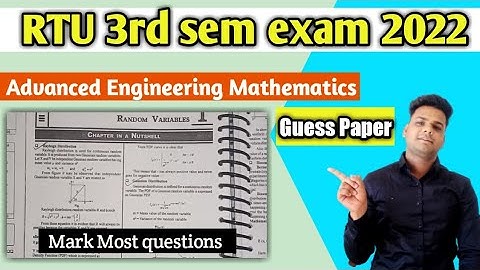 RTU 3rd sem advanced engineering mathematics most questions | RTU 3rd sem AEM guess papers