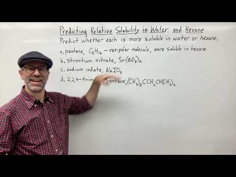 Predicting the Relative Solubility of Compounds in Water and Hexane:  Example Problem