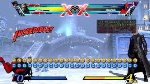 UMvC3 Wesker/Doom/Strider corner double super combo (Glasses off)