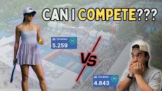4.8 tries to play against a PRO pickleball player... ft. Helen To