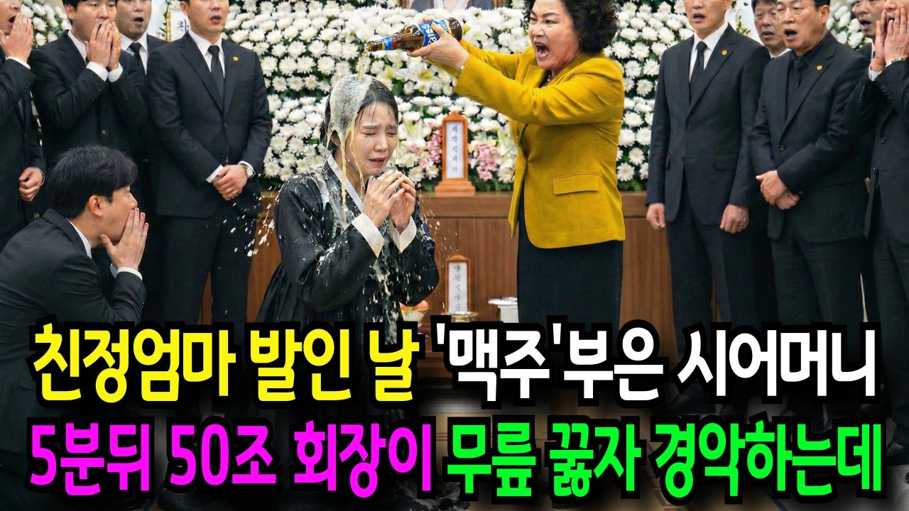 친정엄마 발인날 내 머리에 맥주 쏟아부은 시어머니, 5분뒤 50조 재벌 회장이 무릎 꿇자 그날로 개박살나는데...