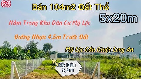 Đất Cần Giuộc Long An Bán 104m2 Đất Thổ Nằm Trong Khu Dân Cư Mỹ Lộc Với Giá Chỉ 1ty400tr
