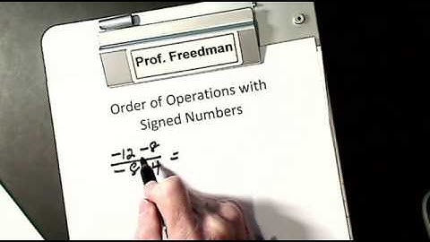 Order of Operations with Signed Numbers MP