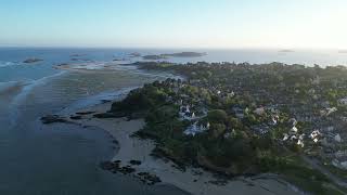 Vol en drone au dessus des plages de Saint Jacut (Bretagne)