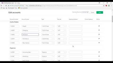MYOB Essentials Training Course Video 502e101   Edit you Chart of Accounts to Suit the Business