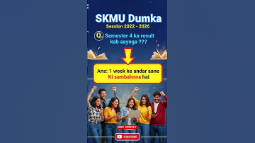 SKMU Dumka Sem-4 ka Result 2022-26 #skmu#skmudumka #2022 #2026 #result #semester4 #college #sem4 #yt