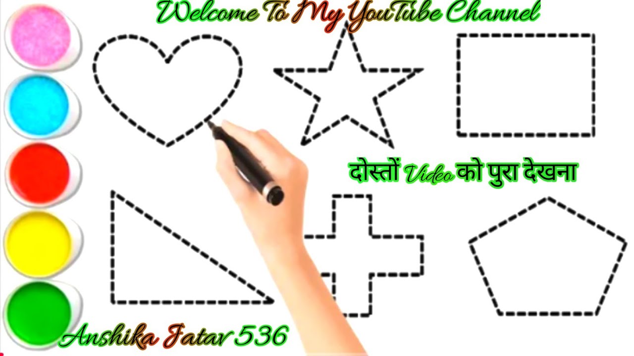 2D shapes colour drawing painting learning for children kids hockey donkey desk 5