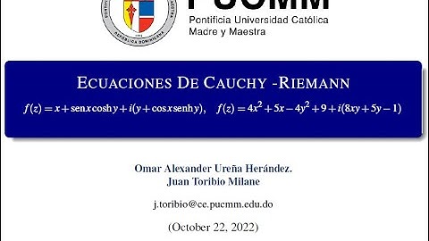 ECUACIONES DE CAUCHY -RIEMANN   | Variables Complejas.