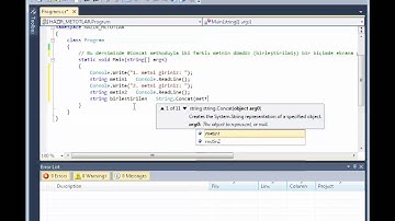 C# Hazır Metotlar Concat Metodu Kullanımı