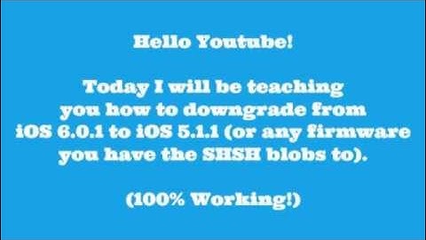 How to Downgrade iOS 6.0.1 to iOS 5.1.1 (100% Working)