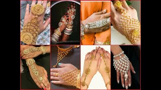 Stylish And Beautiful Hath Phool Designhand Jewellery Designsrings Braceletspachanglafashion