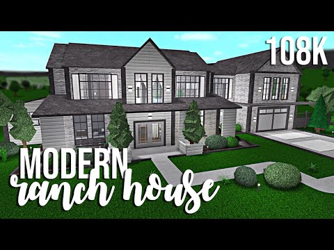 Bloxburg Modern Ranch House 108k Youtube - roblox bloxburg house builds farm