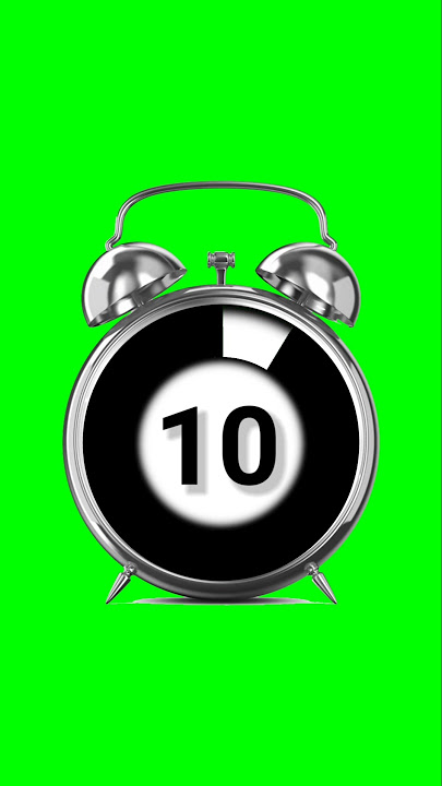 10 Second Timer with alarm ⏰ sound effects green screen animation countdown