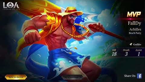 Achilles - Legend of Ace Full Gameplay Ranked Match | (iOS/Android) #LOA