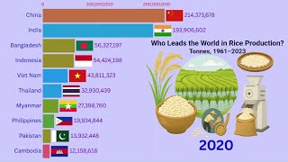 World's Largest Rice Producers (1961–2023) | Tonnes per Year | Racing Bar Chart & Insights