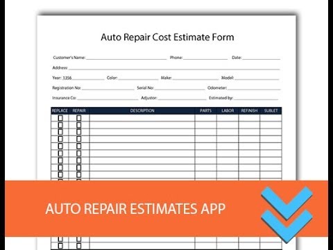 Free Auto Repair Estimates Form  Freedform.com  YouTube