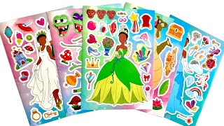 Disney Characters -Tiana Princess and the Frog | Decorate with Sticker Book [ToyASMR] #asmr #disney