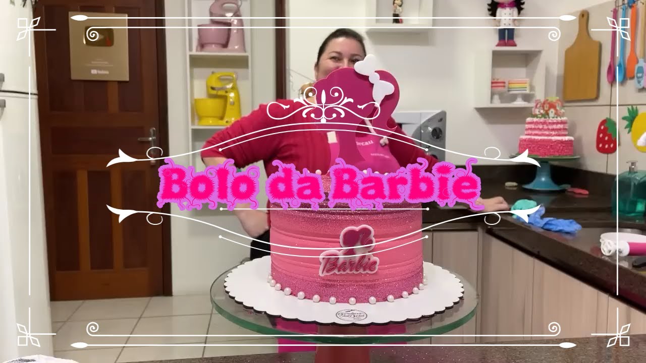 BOLO DA BARBIE A FEBRE DO MOMENTO 😍 / UMA DECORAÇÃO LINDA ROSA COM  BRILHO@PARISCAKEDESIGNER 