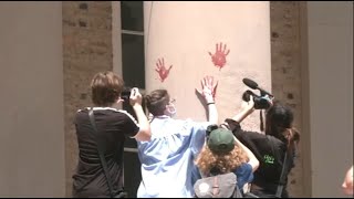 Pro-Palestinian protesters deface UNC's South Building