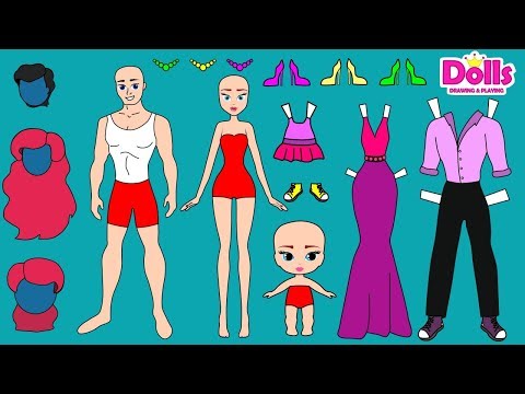🏠👩👨👶👗👖family-dress-up-father-mother-daughter-clothes-drawing-papercrafts