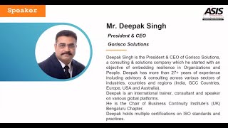 Deepak Singh | Speaker at ASIS International Delhi Chapter Event | Jan 22