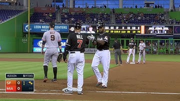 SF@MIA: Valdespin singles for his first hit of season