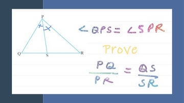 PS is the bisector of ∠ QPR of Δ PQR. Prove that QS/SR = PQ/PR
