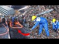 Manufacturing Process of Rebar Steel Rods from Old Iron Scrap in Steel Mill |Factory Mass production
