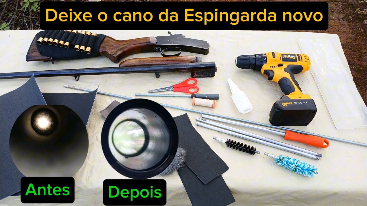 Como Fazer O Polimento Do Cano Da Espingarda, Teste Rossi Calibre 32 Antes e Depois