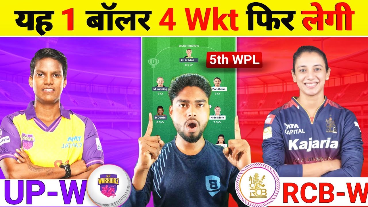 UP-W vs RCB-W Dream11 Team Prediction | WPL 2026 Match | Best Fantasy Team | Pitch Report
