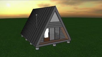A 32m2 Sketchup Step-by-step design of an A-frame house