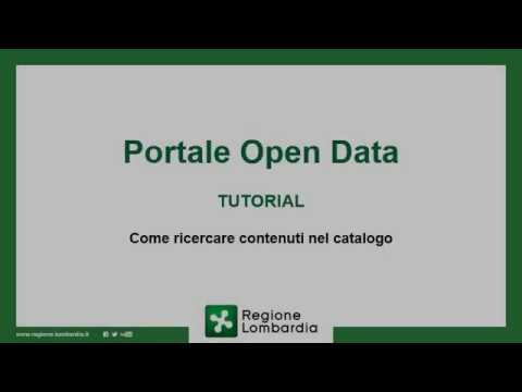 Portale Open Data di Regione Lombardia - Come ricercare nel catalogo