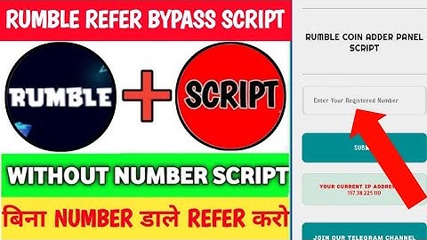 🤑 RUMBLE REFER BYPASS SCRIPT || RUMBLE UNLIMITED COIN ADDER SCRIPT || WITHOUT NUMBER REFER BYPASS