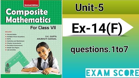 composite mathematics class 7 || perimeter and area|| Ex.14F || by EXAM SCORE