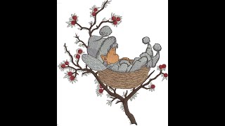 Sew simulator Sleeping winter elf embroidery design